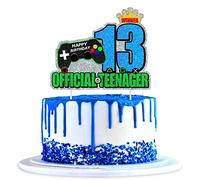 1Pcs Video Game 13th Official Teenager Cake Topper - 13 Years Old Birthday Decorations Video Game Cake Pick Gamepad Cake Topper for Gamer's Birthday Party Supplies 13th Cake Decorations Topper.