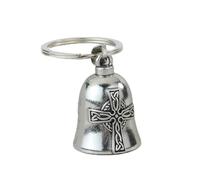 1Pcs Vintage Small Bell Pendant Angel Wings Cross Bell Keychain Men's Punk Motorcycle Riding Rock Exorcism Accessories