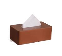 1Pcs Walnut Tissue Box, Solid Wood With Leather Accent For Living Room & Dining Table For Living Room(Brown)
