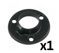 (1pcs) Wardrobe End Supports Brackets for Round Hanging Rails Steel Black Hanger 25mm