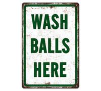 1PCS Wash Balls Here Vintage Metal Funny Gift Golf Tin Signs Man Cave Sports Golfer, Country, Golf Club Wall DecorationTin Sign 8X12 Inches