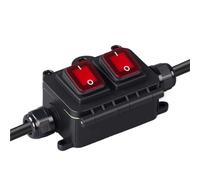 1pcs Waterproof Marine Rocker Switch 16A 30A With LED Outdoor Junction Box Inline Power Cord Power Switches 12V 24V 220V KCD4(SKY BLUE,30A)