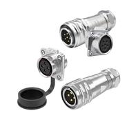 1pcs Waterproof SF20 Flange Socket 2 3 4 5 6 7 8 9 10 12 Core Connector 20mm 2P 3P 4P 5P 6P 7P 8P 9P 10P 12Pin(2 flange socket)