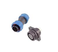1pcs Waterproof SP17 Series Connector IP68 1/2/3/4/5/6/7/9 Pin Cable Connectors Male/Female Plug and Socket Nut/Flange/Docking(D2410-10,9P)