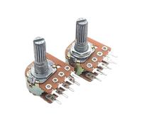 1Pcs WH148 Type Amplifier Potentiometer Switch Double 8-Pin B50K B100K With Step Shaft Length 20mm(100K Ohm)