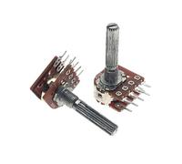 1PCS WH148 Type Double 8-Pin B50K B100K Potentiometer Handle Length 30MM Plum Shaft(50K Ohm)