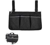 1Pcs Wheelchair Bag Organizer with Pockets Wheelchair Side Bag Black Walker Storage Pouch Organiser Wheelchair Bags for Back of Chair for Mobility Scooter Walking Frame