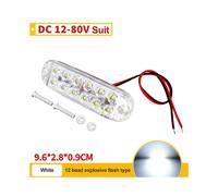 (1PCS, white) 12V 24V 12smd Car LED Strobe Warning Light Emergency Flasher Waterproof Led Signal Lights Grille Flashing LightBar Truck Trailer RV Beacon Lamp