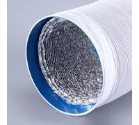 1pcs White Flexible PVC Aluminum Foil Pipe - 150mm Diameter Gas Ventilation Hose for HVAC, Dryer, and Condenser Vents(2m)