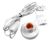 1pcs White Hanging Light Cord E27 Light Bulb Socket to 2-Prong with On/Off Switch