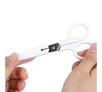 1PCS White Portable Hand Stainless Steel Art Safety Scissors with lid for Everyday Use