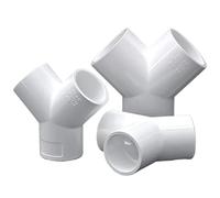 1Pcs White PVC I.D 20-63mm Water Supply Pipe Fittings Y-Equal Tee Connectors Plastic Joint Irrigation Water Parts Tube Adapter(I.D40mm)