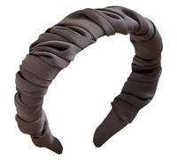 1PCS Wide Alice Bands Brown Headbands Braided Padded Hair Accessories Silk Hairband Elastic No Slip Headwear for Adult Women (Green13)