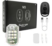 1PCS Wireless LED Strobe Light,USB Rechargeable High Brightness Wireless Remote Control Anti-Collision Strobe Lights,Waterproof Car Emergency Strobe Warning Light for Motorcycle,Car,Bike,Drone