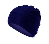 1PCS Women's Pleated Swim Cap Swimming Cap Long Hair Large Swimming Cap for Swimming, Surfing, Bathing and Shower(Navy blue)