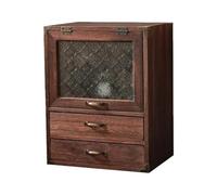 1pcs Wood Desktop Organizer Rack Drawer Style Multi Layer Jewelry Cosmetic Storage Box(Three layers)