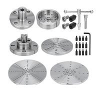 1PCS Wood Lathe Chuck 4 Jaw Self-Centering 3.75 Inch Step Round Flat Pin Woodworking Turning Tools Accessories(Flat Jaw 5 inch)