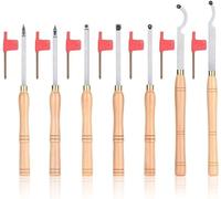 1pcs Wood Lathe Turning Tool with Carbide Insert Woodworking Rougher Detailer Finisher Hollower Tools Lathe Chisels,E