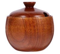 1pcs Wooden Bowl Brown Kitchen Bowl For Serving Cereal With Lid