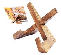 1Pcs Wooden Cookbook Holder Display Stand,Wooden Portable Bookshelf Rustic Vintage Display Stand for Kitchen Recipe Documents Books Tablet,Wooden Recipe Book Stand Reading Hands Free