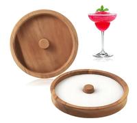 1pcs Wooden Margarita Salt Rimmer, Premium Cocktail Accessories for Drinks, Spicy Margarita Salt and Sugar Rimmer, Compact Bar Setup Essential for Professional Bartenders