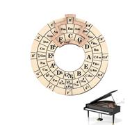 1PCS Wooden Melody Tool Portable Wooden Chord Wheel Music Transpose Tool Practical Round Wooden Melody Chord Tool for Notes Chords Key Signature for Guitar, Bass, Piano and Violin