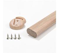 1pcs Wooden Oval Closet Rod for Hanging Clothes Heavy Duty Closet Pole Wardrobe Cross- bar Clothes Hanging Rods Polished Natural Beech Wood Wardrobe Closet Rod with End Supports for Closet Storage (C