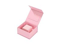 1Pcs WoodTen Gift Box Jewelry Boxes For Wedding Proposal Birthday Present With Card Velvet Packaging For Vacation,Travel(Pink)