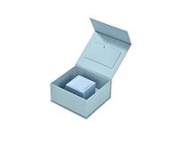 1Pcs WoodTen Gift Box Jewelry Boxes For Wedding Proposal Birthday Present With Card Velvet Packaging For Vacation,Travel(Blue)