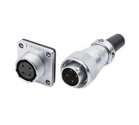 1pcs WS16 TQ+Z 2 3 4 5 7 9 10 Pin Male Female Socket Industrial Waterproof Connector Panel AC Electrical Power Adapter(4 Pin Set)