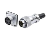 1pcs WS16 TQ+Z 2 3 4 5 7 9 10 Pin Male Female Socket Industrial Waterproof Connector Panel AC Electrical Power Adapter(10 Pin Set)