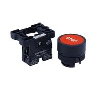 1PCS XB2 22mm 1 NC N/C Red Logo Momentary Push Button Switch 600V 10A 1PCS