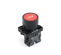 1PCS XB2-42/XB2-142/ XB2-4342 NC momentary self-reset button switch 22mm stop button plane Touch switch IDGTTLDF(XB2-EA4342 1NC STOP)