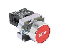 1PCS XB2 button switch power supply start stop self-reset inching round flat head symbol switch 22mm(XB2 BA 4342)