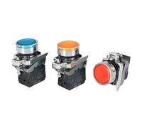 1pcs XB4 Illuminated Knob Switch 2 Gears 3 Gears Normally Open Normally Closed Mechanical Button Switch Self-lock LED Button Switch(Button,2NO_DVPCOPM-SL_24 V)