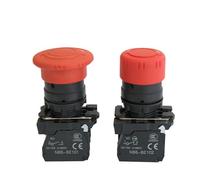 1Pcs XB5 AS542 Plastic Emergency Stop Red Mushroom Head Size 30 40MM Push Button Switch Lock NO NC Normally Open AS545 22mm ZB5(30MM,2NO)