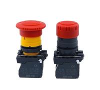 1Pcs XB5 AS542 Plastic Emergency Stop Red Mushroom Head Size 30 40MM Push Button Switch Lock NO NC Normally Open AS545 22mm ZB5(Green,2NC)