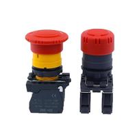 1Pcs XB5 AS542 Plastic Emergency Stop Red Mushroom Head Size 30 40MM Push Button Switch Lock NO NC Normally Open AS545 22mm ZB5(40MM,2NC)