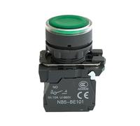 1Pcs XB5 Illuminated Push Button Momentary Switch NC NO Voltage 220V 24V Round Flat Head Start Stop Power Reset 22mm ZB5 AW3361(12pcs,1NC,AC DC 110V)
