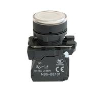 1Pcs XB5 Illuminated Push Button Momentary Switch NC NO Voltage 220V 24V Round Flat Head Start Stop Power Reset 22mm ZB5 AW3361(Set 1,1NO 1NC,AC DC 110V)