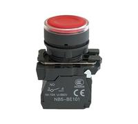 1Pcs XB5 Illuminated Push Button Momentary Switch NC NO Voltage 220V 24V Round Flat Head Start Stop Power Reset 22mm ZB5 AW3361(1pcs,2NO,AC 220V)