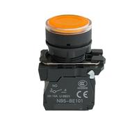 1Pcs XB5 Illuminated Push Button Momentary Switch NC NO Voltage 220V 24V Round Flat Head Start Stop Power Reset 22mm ZB5 AW3361(2pcs,2NO,AC 220V)
