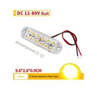 (1PCS, yellow) 12V 24V 12smd Car LED Strobe Warning Light Emergency Flasher Waterproof Led Signal Lights Grille Flashing LightBar Truck Trailer RV Beacon Lamp