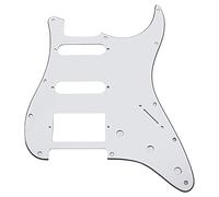 1Pcs Yootones 11 Hole HSS 3 Ply Guitar Scratch Plate for American/Mexican Made Standard Strat Modern Style Guitar Replacement (3Ply White)