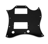 1Pcs Yootones 3Ply White Guitar Scratch Plate Full Face Compatible with SG Standard Style Guitar Pickguard (3Ply Black)