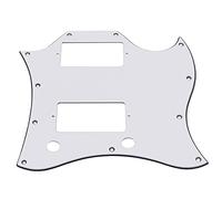 1Pcs Yootones 3Ply White Guitar Scratch Plate Full Face for SG Standard Style Guitar Pickguard (3Ply White)