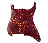 1Pcs Yootones 4 Hole Strat Pickguard Blank Scratch Plate Pick Guards Compatible with Fender Stratocaster Strat Electric Guitar Part (4Ply Red Tortoise Shell)