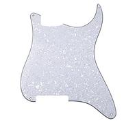 1Pcs Yootones 4 Hole Strat Pickguard Blank Scratch Plate Pick Guards Compatible with Fender Stratocaster Strat Electric Guitar Part (4Ply White Pearl)