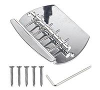 1Pcs Yootones 4-String Bass Bridge Compatible with Music Man Style Bass Replacement (Silver)