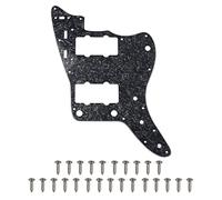 1Pcs Yootones 65 60s Vintage Pickguard Guitar Scratch Plate w/Screws Compatible with American/Mexican Made Vintage Style Jazzmaster Pickguard Replacement (4Ply Black Pearl)